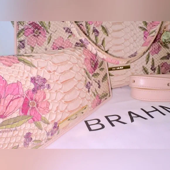 🌹 🐍 NWT Brahmin Priscilla Ivory Labyrinth Satchel and Wallet Set 🐍🌹 - Picture 6 of 9